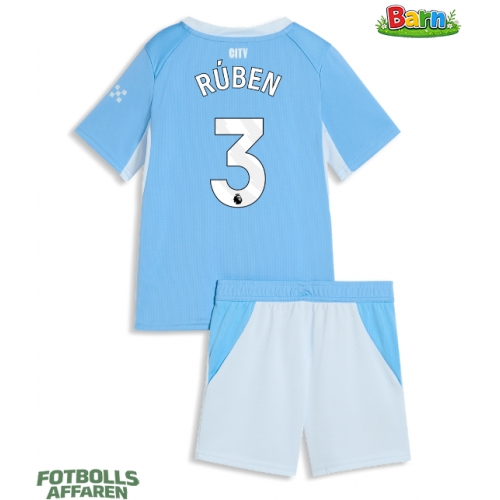 Manchester City Ruben Dias #3 Hemmaställ Barn 2026-27 Kortärmad (+ Korta byxor)
